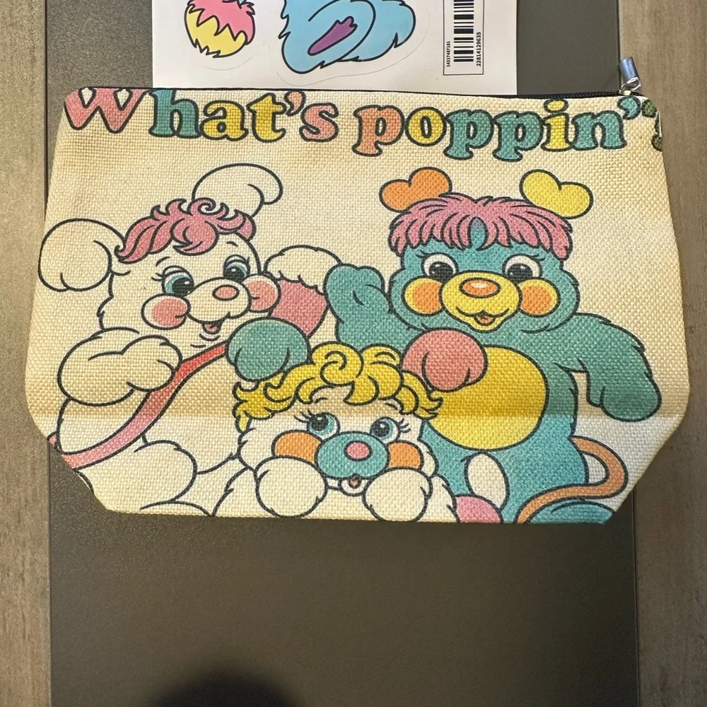 Popples‎ cosmetic bag and sticker new 80’s Retro
